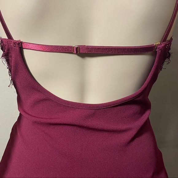 Feelings With You Lace Mini Dress - Burgundy - Picture 10 of 12